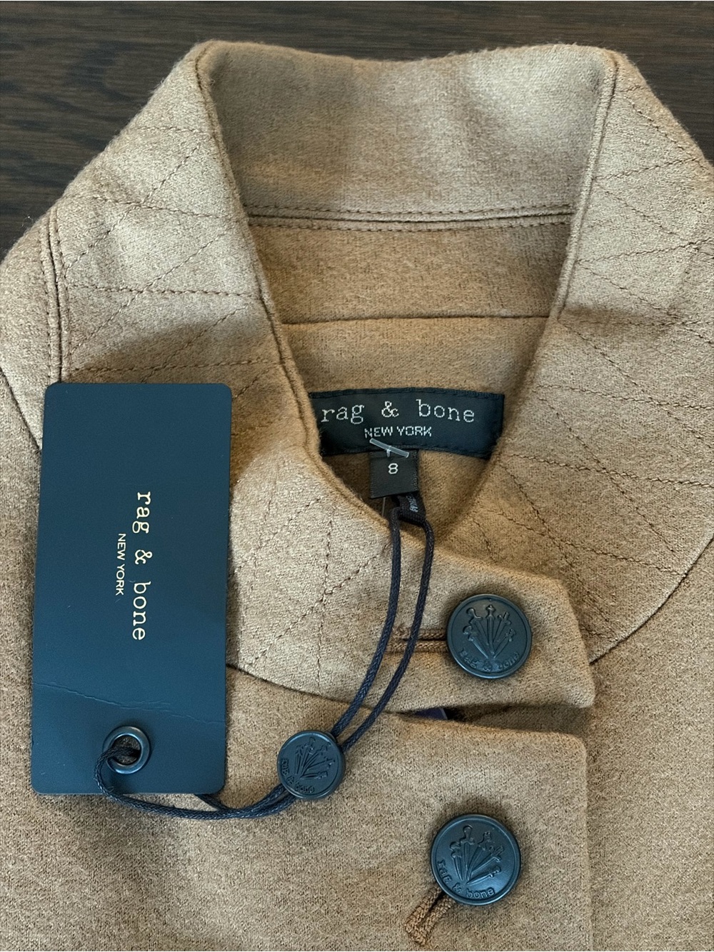 Rag & Bone Slade Japanese Wool Military Blazer Camel Size 8 - Picture 7 of 10